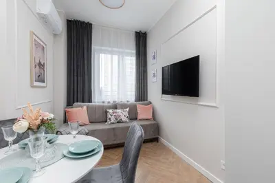 Telewizja i/lub zestaw kina domowego w obiekcie Modern studio AC Batorego by VAYA STAYS
