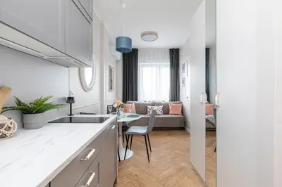Część wypoczynkowa w obiekcie Modern studio AC Batorego by VAYA STAYS