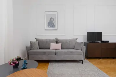 Część wypoczynkowa w obiekcie Tasteful Studio Located Near PGE Narodowy by Noclegi Renters