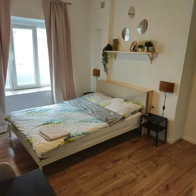 Łóżko lub łóżka w pokoju w obiekcie Smulik Flat 23