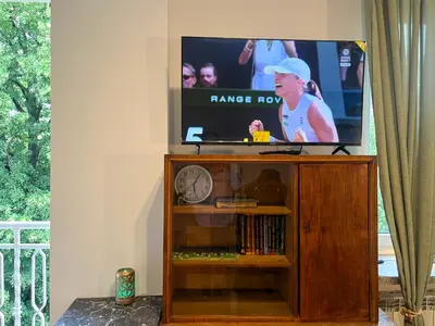 Telewizja i/lub zestaw kina domowego w obiekcie Paryska Apartament