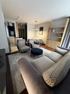 Część wypoczynkowa w obiekcie Apartament 3 pokojowy Miasteczko Wilanów 77m2