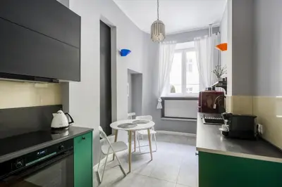 Kuchnia lub aneks kuchenny w obiekcie Apartament w kamienicy na Żurawiej