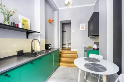 Kuchnia lub aneks kuchenny w obiekcie Apartament w kamienicy na Żurawiej