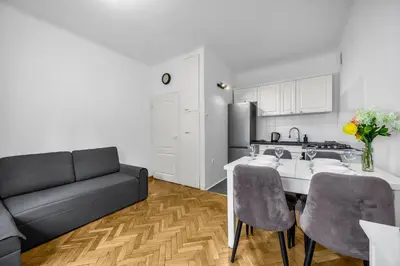 Kuchnia lub aneks kuchenny w obiekcie Bokserska Apt - Chopin Airport Nerby - by Rentujemy