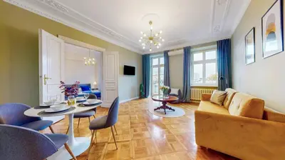 Część wypoczynkowa w obiekcie City Elegance Premium Apartment Balcony AC