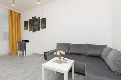 Część wypoczynkowa w obiekcie Metro Plac Wilsona Cozy Apartments by Noclegi Renters
