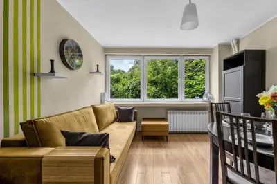 Część wypoczynkowa w obiekcie Green Żoliborz Apartment - Parks Nearby - by Rentujemy