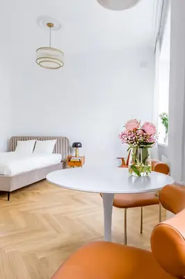 Łóżko lub łóżka w pokoju w obiekcie Apartament Warszawski Sznyt