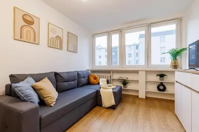Część wypoczynkowa w obiekcie Cozy Studio in Central Warsaw