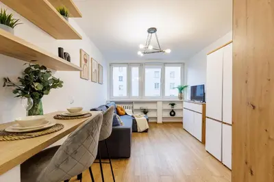 Telewizja i/lub zestaw kina domowego w obiekcie Cozy Studio in Central Warsaw
