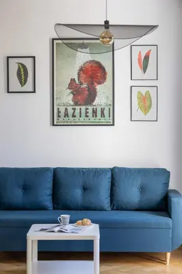 Część wypoczynkowa w obiekcie Stylish One Bedroom Apartment in Warsaw with Balcony by Noclegi Renters