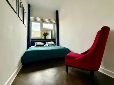 Łóżko lub łóżka w pokoju w obiekcie MOOD58 Apartment Warsaw