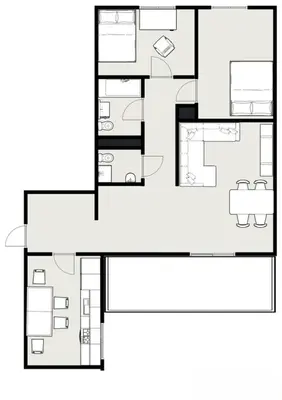Plan piętra w obiekcie Flora Apartment Ursynow 2 Bedrooms & Parking