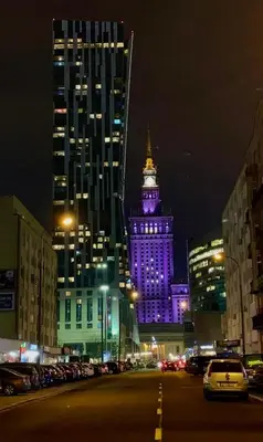 Widok na miasto Warszawa z tego apartamentu