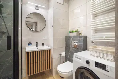 Łazienka w obiekcie Cozy Warsaw Apart with Gym close to the Airport and City Centre