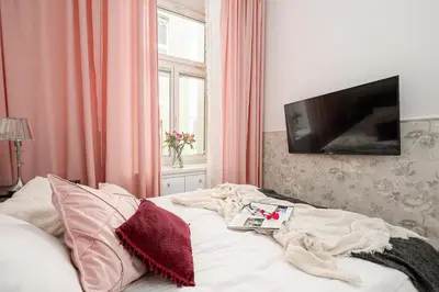 Łóżko lub łóżka w pokoju w obiekcie ShortStayPoland Vintage 21