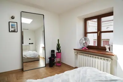 Łóżko lub łóżka w pokoju w obiekcie Apartment with soul in Mokotów
