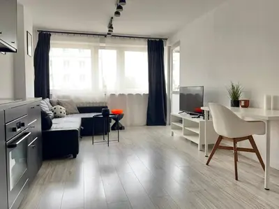 Część wypoczynkowa w obiekcie Modern and comfortable flat near Palace of Culture