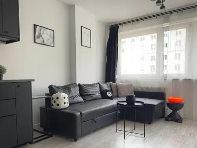 Część wypoczynkowa w obiekcie Modern and comfortable flat near Palace of Culture