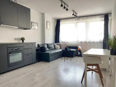 Kuchnia lub aneks kuchenny w obiekcie Modern and comfortable flat near Palace of Culture