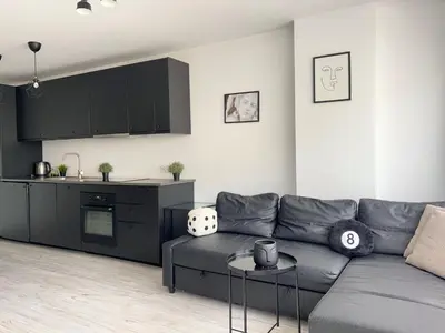 Część wypoczynkowa w obiekcie Modern and comfortable flat near Palace of Culture