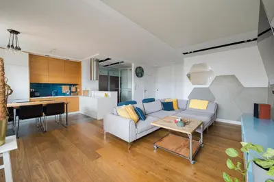 Kuchnia lub aneks kuchenny w obiekcie W411 Marina Mokotów - Lake View Apartment with Balcony, Workspace & Parking, close to Airport & City Center