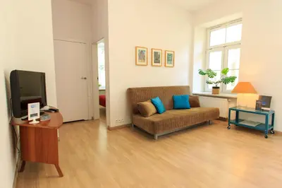 Telewizja i/lub zestaw kina domowego w obiekcie Rental Apartments Wilcza