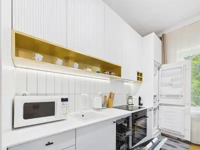 Kuchnia lub aneks kuchenny w obiekcie SuperApart Saska 76 - with Workspace