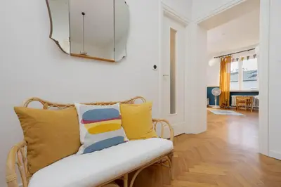 Część wypoczynkowa w obiekcie Family Apartment in Old Mokotów with Children's Room by Noclegi Renters