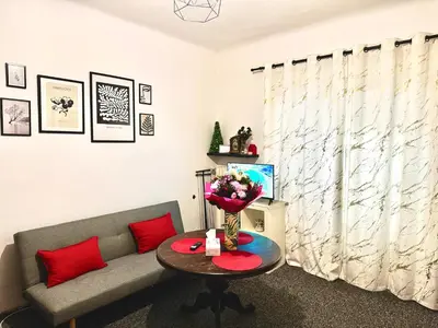 Część wypoczynkowa w obiekcie Warsaw downtown apartment
