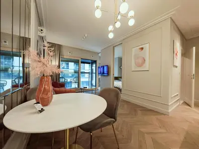 Część wypoczynkowa w obiekcie VipWarsawApartments Zircon Mennica Residence