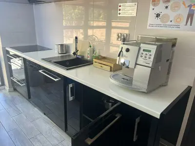 Kuchnia lub aneks kuchenny w obiekcie KOMFORT NOCLEGI - delux&standard rooms