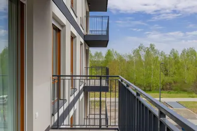 Balkon lub taras w obiekcie Elegant apartment near Paley and Medicover-Handelsmana 1st