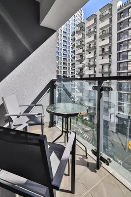 Balkon lub taras w obiekcie Kasprzaka 29 with Garage By Perfect Apart 412