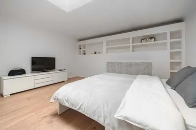 Telewizja i/lub zestaw kina domowego w obiekcie Large apartment in the center of Warsaw by P&M