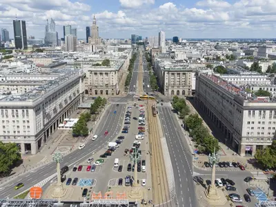 Widok na miasto Warszawa z tego apartamentu