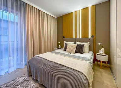 Łóżko lub łóżka w pokoju w obiekcie Apartament Wola Jana Kazimierza, WI-FI, Klima, Parking, Balkon, 29m2