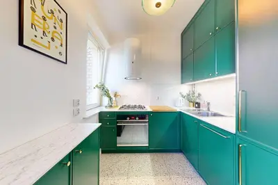 Kuchnia lub aneks kuchenny w obiekcie Greenview Apartment Zoliborz