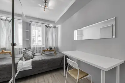 Łóżko lub łóżka w pokoju w obiekcie Rondo ONZ Apt - Top Location, Balcony - by Rentujemy