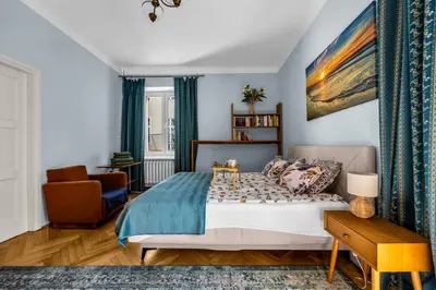 Łóżko lub łóżka w pokoju w obiekcie Śródmieście Apt - Balcony & Workspace - by Rentujemy