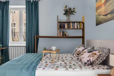 Łóżko lub łóżka w pokoju w obiekcie Śródmieście Apt - Balcony & Workspace - by Rentujemy