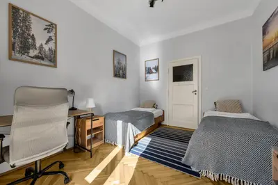 Łóżko lub łóżka w pokoju w obiekcie Śródmieście Apt - Balcony & Workspace - by Rentujemy
