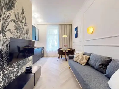 Część wypoczynkowa w obiekcie Elektoralna Premium Apartment City Center