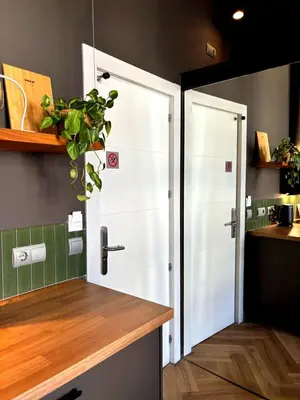 Kuchnia lub aneks kuchenny w obiekcie Loft Apartment Warsaw Centrum lok 4