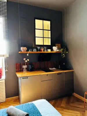 Kuchnia lub aneks kuchenny w obiekcie Apartamenty Loft Nowy Świat Centrum lok 3