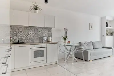Kuchnia lub aneks kuchenny w obiekcie Sunny city-center apartment - Zielna street