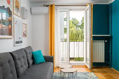 Część wypoczynkowa w obiekcie Metro Słodowiec Charming Apartment by BookingHost