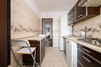 Kuchnia lub aneks kuchenny w obiekcie Park Skaryszewski Homely Apartment by BookingHost