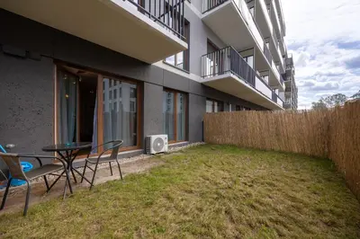 Balkon lub taras w obiekcie Praga Apartment - Parking, Terrace - by Rentujemy
